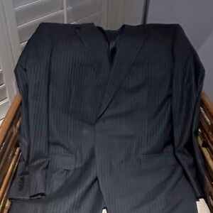Canali Men's Black Pinstripe Suit Jacket and pants.